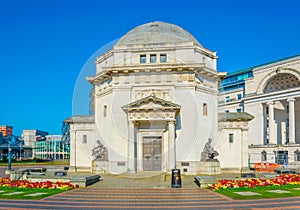 Hall of Memory and Baskerville house in Birmingham, England photo