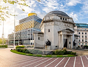 The Hall of Memory building in the redeveloped Centenary Square in Birmingham, UK