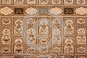 Hall of Mirrors wall in Sheesh Mahal, Amber fort