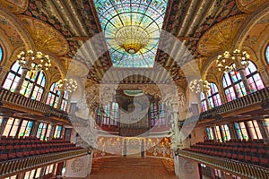 Hall at Palau de la musica catalana, Barcelona, Spain, 2014 photo