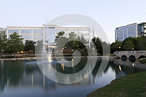 Hall Park sunset view in Frisco TX USA