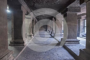 Hall, Pataleshwar cave temple, Pune , Maharashtra