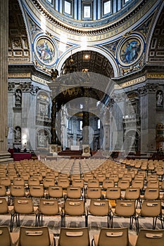 Hall of St Peter Basilica with Bernini baldacchino