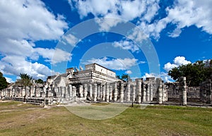 Hall of the Thousand Pillars - Columns at Chichen Itza, Mexico