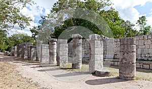 Hall of the Thousand Pillars - Columns at Chichen Itza, Mexico