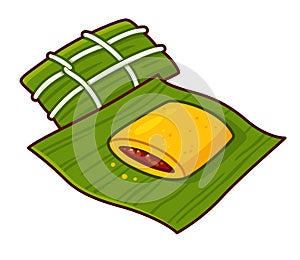 Hallaca traditional Venezuelan dish illustration