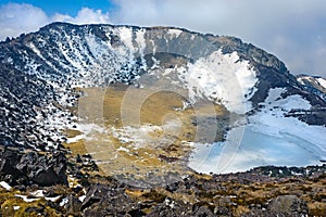 Hallasan mountain volcanic crater at Jeju