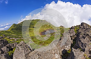 Hallasan volcano crater on Jeju Island, South Korea.