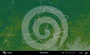 Halle-Vilvoorde outlined, Belgium. Physical