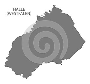 Halle Westfalen German city map grey illustration silhouette shape photo