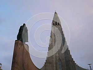 Hallgrimskirkja cathedral in reykjavik iceland