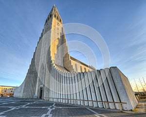 Hallgrimskirkja Cathedral in Reykjavik , Iceland