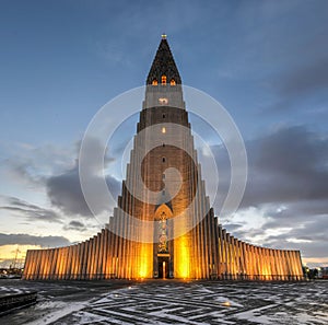 Hallgrimskirkja Cathedral in Reykjavik, Iceland