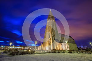 Hallgrimskirkja Cathedral in Reykjavik, Iceland
