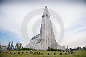 Hallgrimskirkja cathedral in Reykjavik, Iceland
