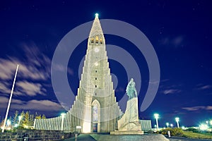 Hallgrimskirkja church in Reykjavik, Iceland.