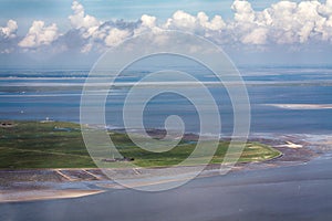 Hallig Hooge, Aerial Photo of the Schleswig-Holstein Wadden Sea National Park