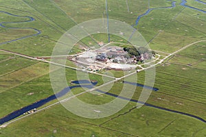 Hallig Hooge, Aerial Photo of the Schleswig-Holstein Wadden Sea National Park