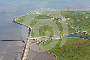 Hallig Hooge, Aerial Photo of the Schleswig-Holstein Wadden Sea National Park