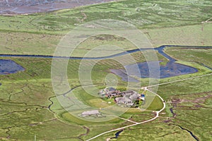 Hallig Hooge, Aerial Photo of the Schleswig-Holstein Wadden Sea National Park