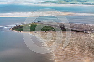 Hallig Suedfall, Aerial Photo of the Schleswig-Holstein Wadden Sea National Park