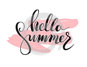 Hallo summer lettering. Vector illustration photo