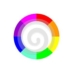Hallow color wheel or color picker circle flat vector icon