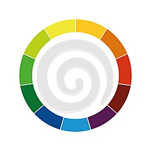 Hallow color wheel or color picker circle flat vector icon for drawing or painting apps and websites