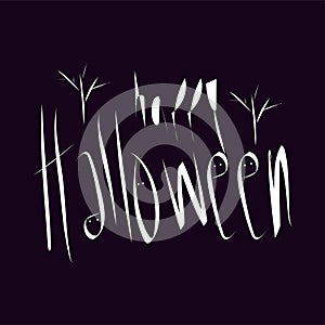 Happy halloween. Halloween Sale special offer banner template with hand drawn lettering for holiday shopping.