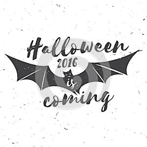 Halloween 2016 is coming. Vector illustration.