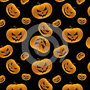 Halloween 3D Pumpkins Seamless Background