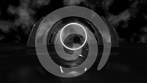 Halloween abstract background VJ Loop tunnel motion graphics. Circle in the middle with a place for text. Seamless loop