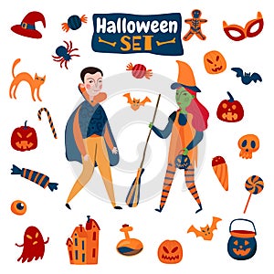 Halloween Accessories Flat Set