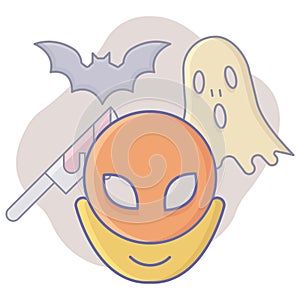 Halloween alien Isolated Vector icon which can easily modify or edit