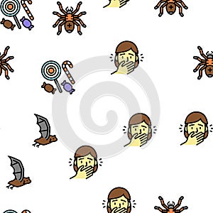 Halloween Autumn Season Holiday Vector Seamless Pattern