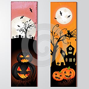 Halloween background banners design