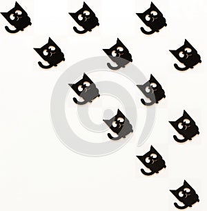 Halloween background. black cats decoration