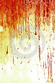 Halloween background. Blood on metal wall background