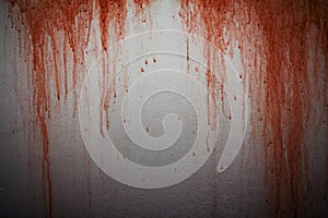 Halloween background. Bloodstain on concrete wall background