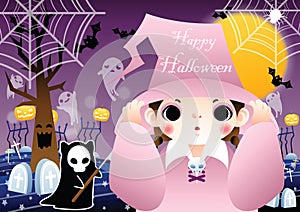 halloween background design. Vector illustration decorative design