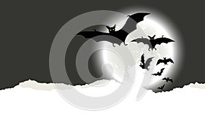 Halloween background with flying bats