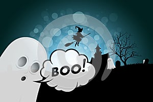 Halloween Background with Ghost