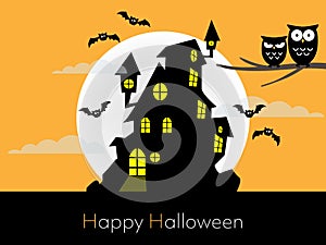 Halloween background with Happy Halloween text