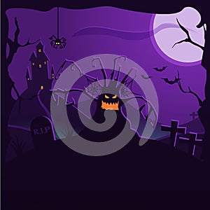 Halloween background illustration. Can be used with your own text. Vector poster