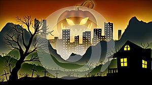 Halloween background illustration,suitable for Halloween event necessity in many country.