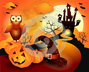 Halloween background in orange