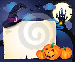 Halloween background with parchment