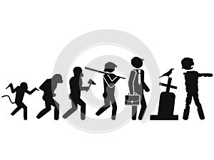 Halloween background of people Evolution to zombie