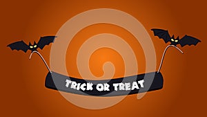 Halloween background picture with flying bats holding a text, Vector elements for banner, greeting card halloween