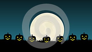 Halloween background with pumkin and moon